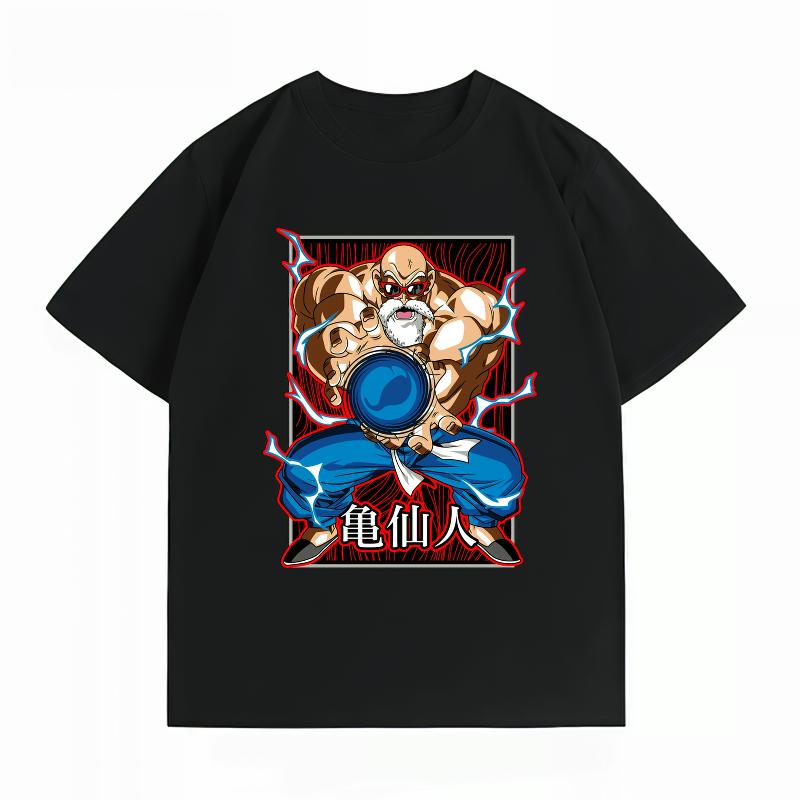 Unisexs Clothing New 100 Cotton Summer TShirt Bandai Dragon Ball Unisexs TShirt Roshi Kamehameha Print Casual Unisexs TShirt S