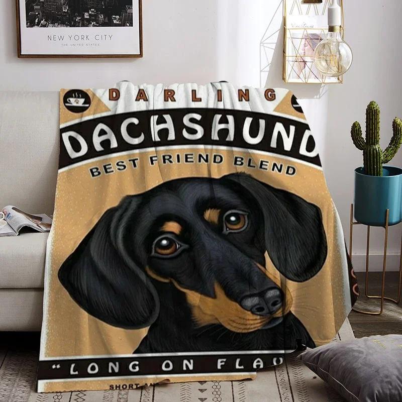 Sausage Dogs Warm Winter Blankets for Decorative Sofa Corgi Animals Blanket Double Beds Dachshund Bedspread On the Bed Knee Nap