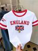 Summer Women's England Print Round Neck Short Sleeve T-Shirt Summer Graphic Te Jerseys Plus Size Sport T-Shirt Tops