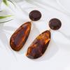 Brincos de Resina Marrom Geométricos de Luxo Leve em Forma de Gota d'Água