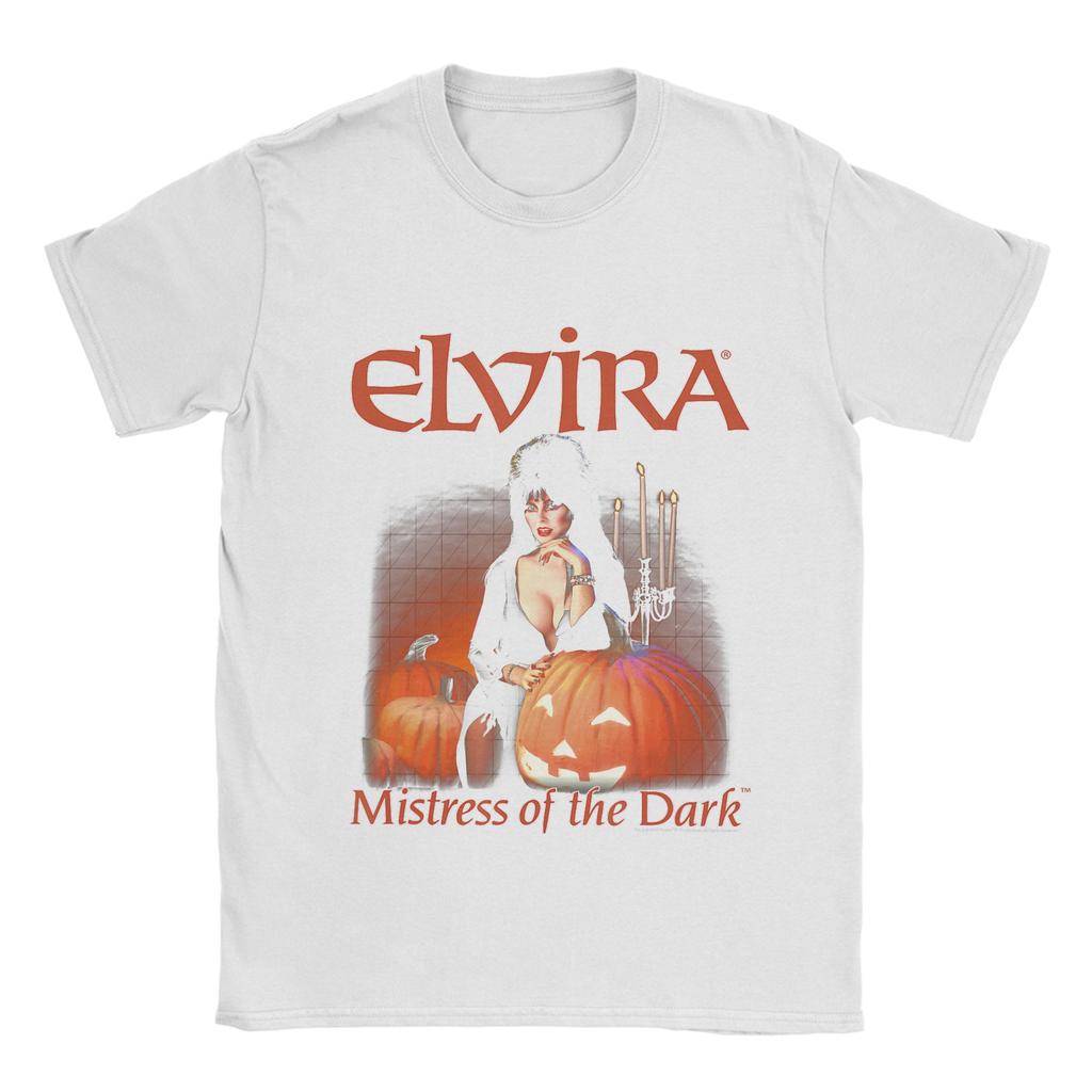 Elviras Pure Cotton Tshirt For Unisexs Beach Mistress Of The Dark Y2k Funny Tshirts Crewneck Harajuku Tee Shirt Oversized Hot