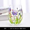 Hand-painted glass, painted red wine glass, big belly wine glass
