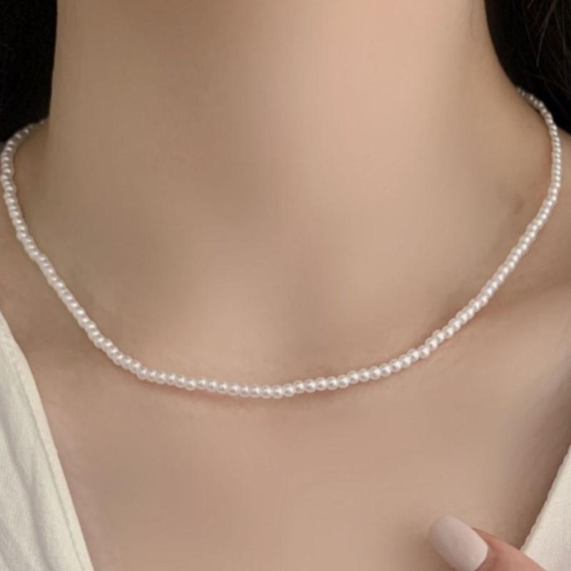 

PANJBJ 925 Sterling Silver Flower Pearl Necklace for Women Extremely Fine Sweet Versatile Ins Jewelry Party Gift Dropshipping