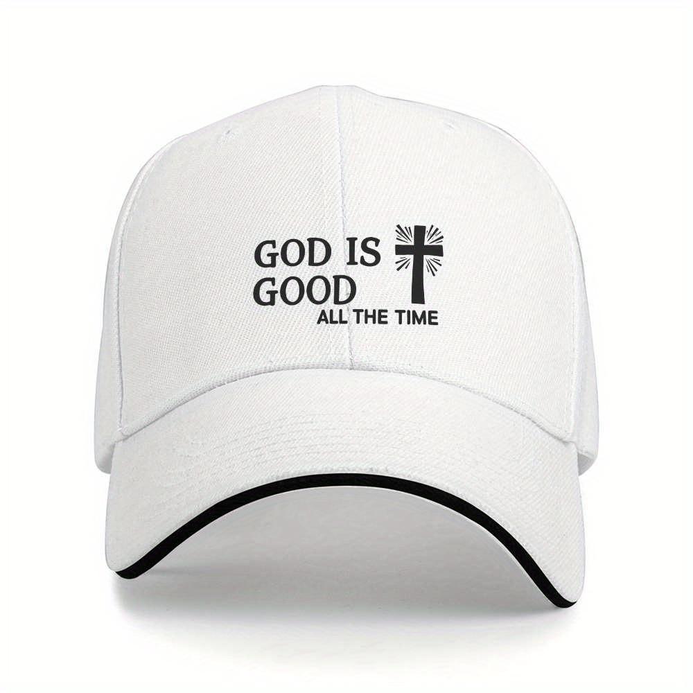 God Is Good All The Time Cross Baseball Cap Adjustable Polyester Unisex Casual Sports Hat