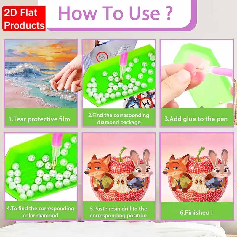 Disney Pearl Art Painting Zootopia Apple Cottage Handmade diy5D Pearl Gem Painting Pictures Crafts Special Shape Home Wall Decoration