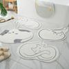 Cute Cat Pattern Furry Mat Irregular Bedroom Rug Nonslip Baby Crawling Carpet Children's Room Decor Soft Floor Home Decoration
