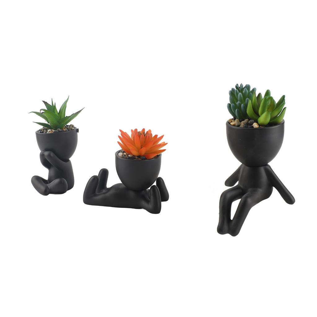 Ghiveci de flori cu figura drăguță, decorativ modern din ceramică, suculente, pentru decorul grădinii de acasă