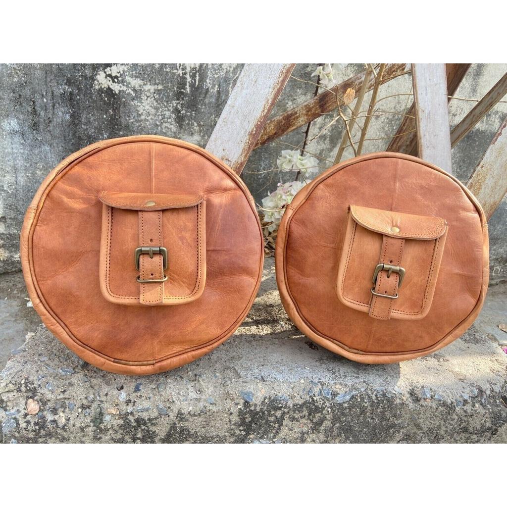 Borsa combinata per moto in pelle Borse da sella marroni Borse laterali Bagagli laterali per attrezzi