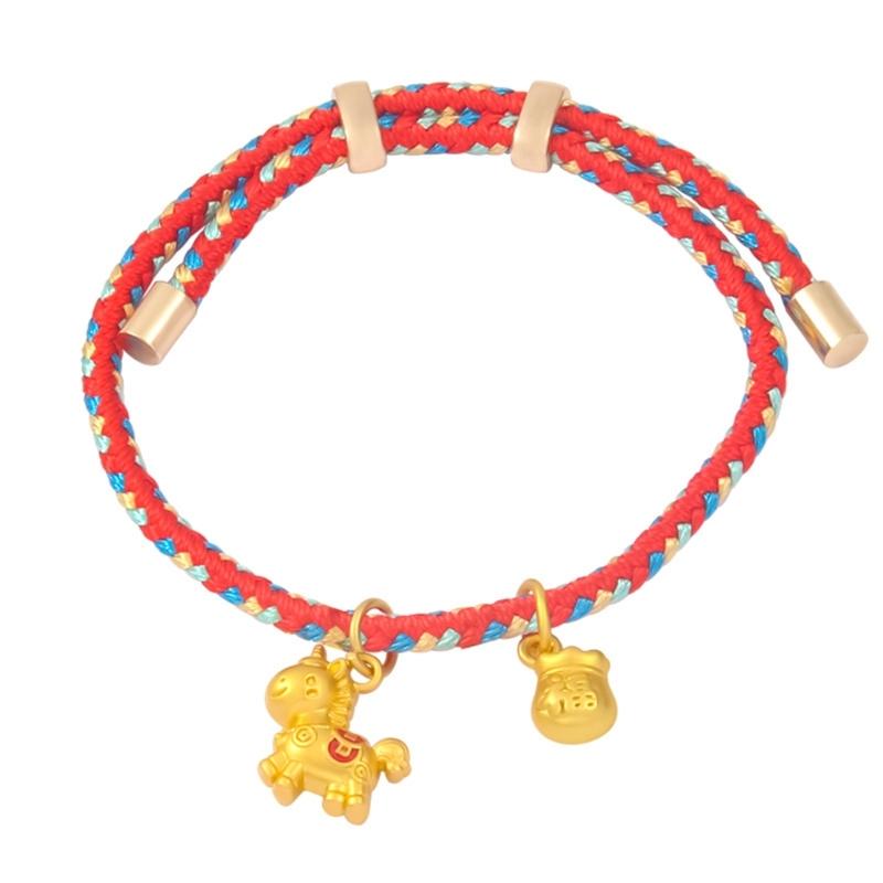 Entzückender Cartoon-Pferdeanhänger an geflochtenem Armband Ideal für den täglichen Gebrauch Layering Vielseitiges stilvolles Accessoire