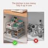 2-Tier Under Sink Organizer Storage Sliding Drawer Container Holder Home Bathroom Kitchen Multi-Purpose Spice Container Holders