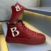 New breathable and comfortable high-top comfortable and wear-resistant leather surface solid color lightweight casual board shoes