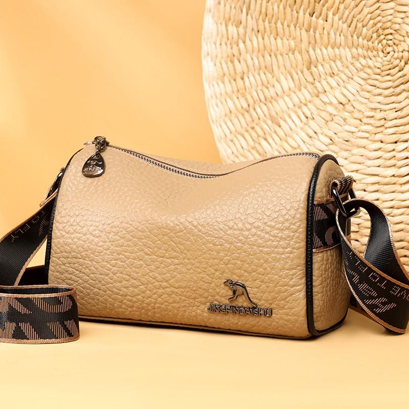 Real leather pillow women's bag versatile soft leather Boston bag stylish single shoulder mom bag crossbody bag