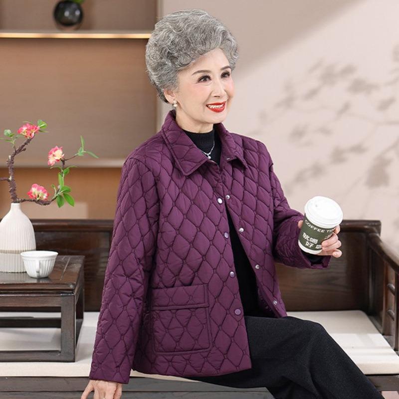 

Зимнее пальто плюс хлопковая подкладка для женщины среднего возраста с хлопковой подкладкой, зимняя легкая и тонкая маленькая хлопковая куртка, одежда с хлопковой подкладкой для уменьшения возраста 5XL [recommended 150-80kg] темно-фиолетового