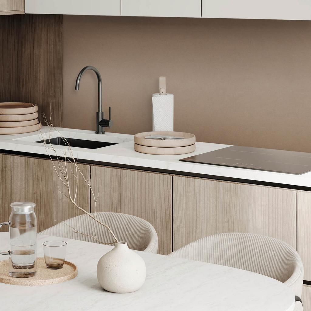 Vinyl Decoration with Print for Tool-Free Assembly 120x60 cm Brown Color