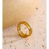 Yhpup Size 678 Stylish Unique Design Stainless Steel Hollow Triangular Golden Ring Tarnish Resistant Metal Popular Jewelry New