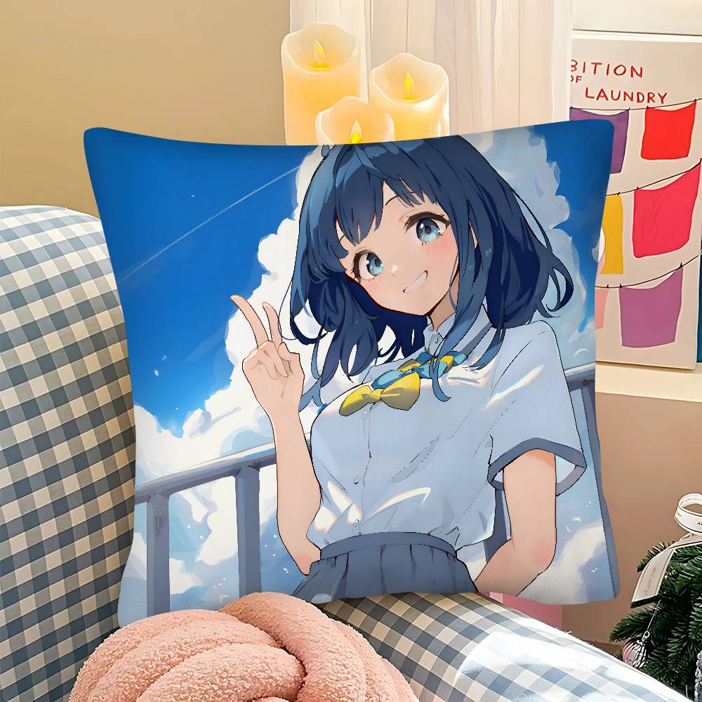 Yanami Anna Too Many Losing Heroines Anime Pillow Case Square Pillow Bedroom Sofa Leisure Comfort Cushion Car  Home Decoration