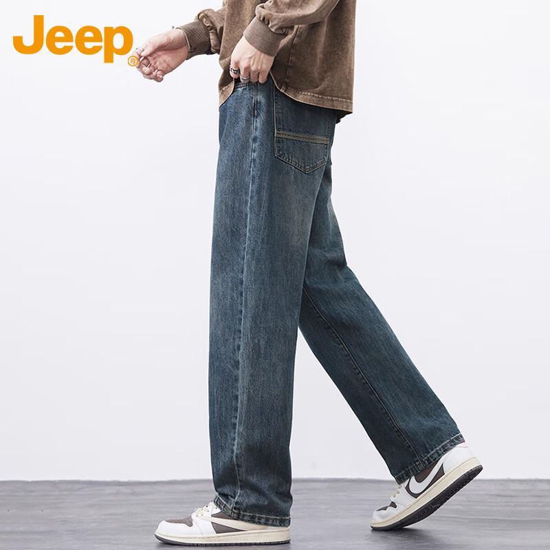 Jeep Men's Casual Straight Fit Denim Jeans