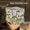 Handmade Rubik's Cube Tulip Night Light - Perfect Birthday or New Year Gift for Girls and Girlfriends