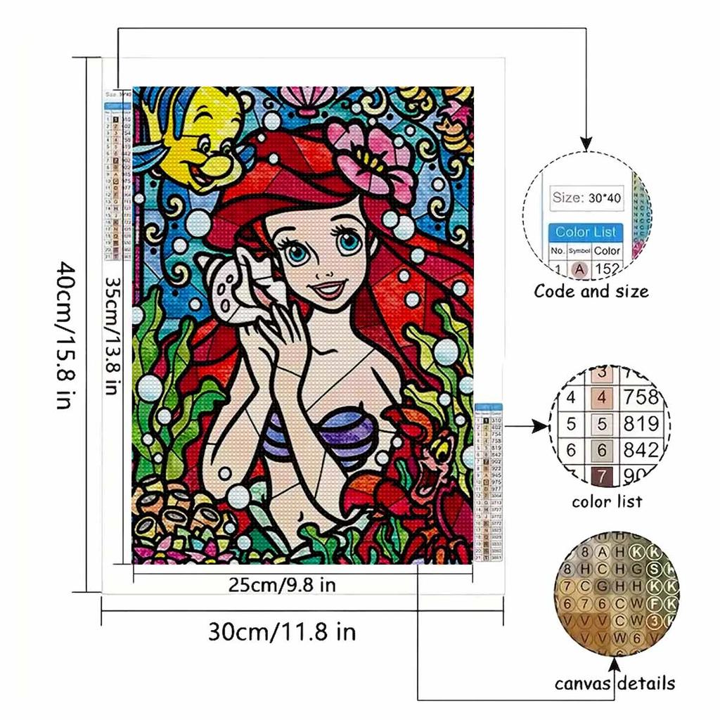 DIY Diamond Painting Mermaid Princess Cross Stitch Kit Mosaic Art Diamond Painting Full Circle Diamond Home Decoration