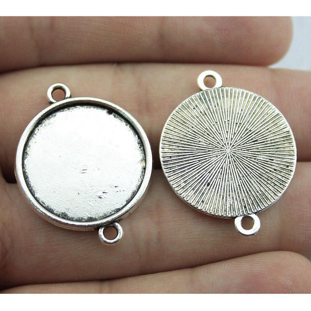 Hodí se pro kulatý 20mm skleněný kabošon Základní lůžko Podložka Bezel Doplňky Díly Chlapecké šperky Cool Dárky Pro