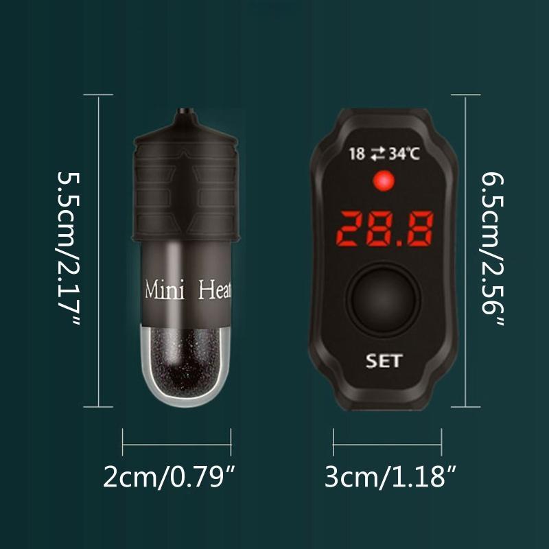 Mini-Aquariumheizung Fisch für Tankheizung USB-Aufladung Temperaturanzeige Einstellbar 64,4-93,2 °F