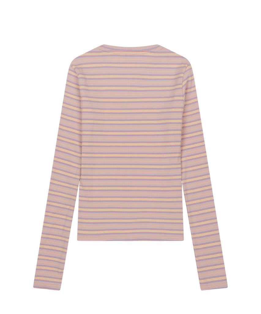 SUNDAY FRUIT MARKET W) Sun Stripe Ls Tee Pink