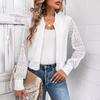 Herbst und Winter Damen Elegante Spitze Patchwork Aushöhlen Lässige Baseballjacke