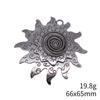 1Pcs 66X65Mm Antique Silver Color Antique Gold Color Antique Bronze Color Swirl Pattern Sun Pendant Jewelry Making Accessories