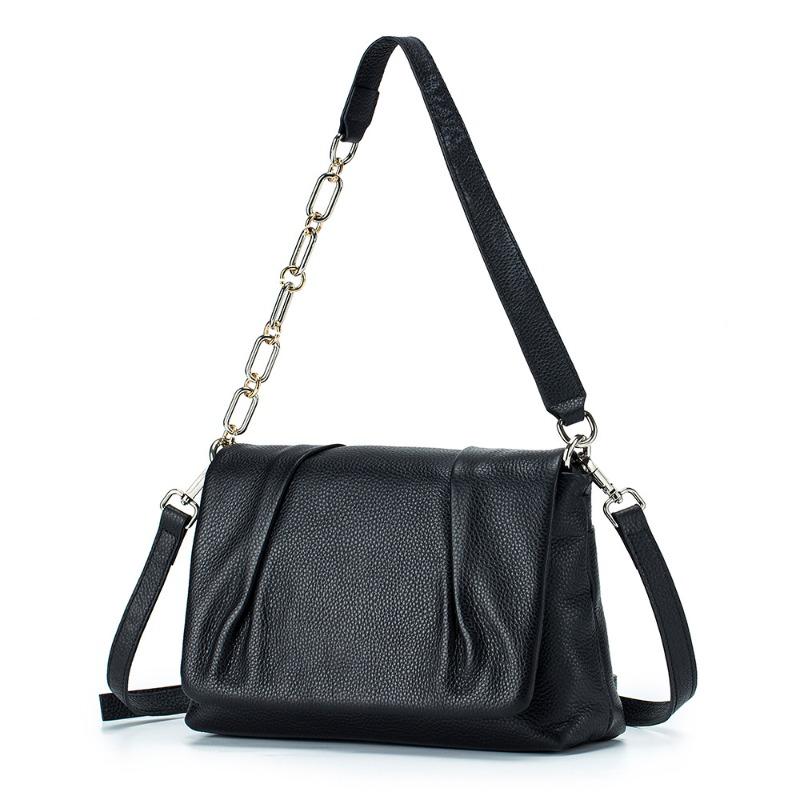 

New trendy Korean version of cloud bag fashionable one shoulder oblique span women s bag fresh pleated chain underarm bag small square bag чёрный
