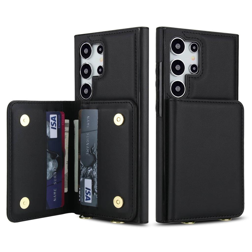 Case for Samsung Galaxy S25 Edge S24 S23 S22 S21 Ultra Note 20, Wallet Case With[6 Card Holders][RFID Blocking] Magnetic Closure