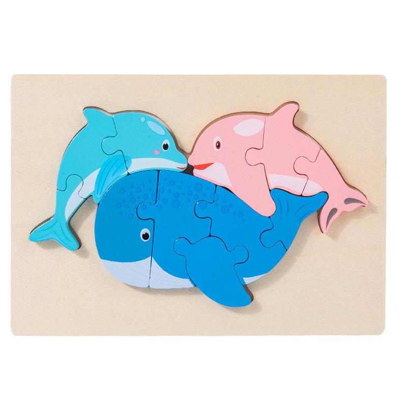 Wooden Animal Stereo Puzzle Children'S Puzzle Early Education Toys