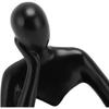 AUNMAS Thinker Reading Statue, Abstract Resin Sitting Figure Ornament for Living Room Cabinet Decoration (Black)