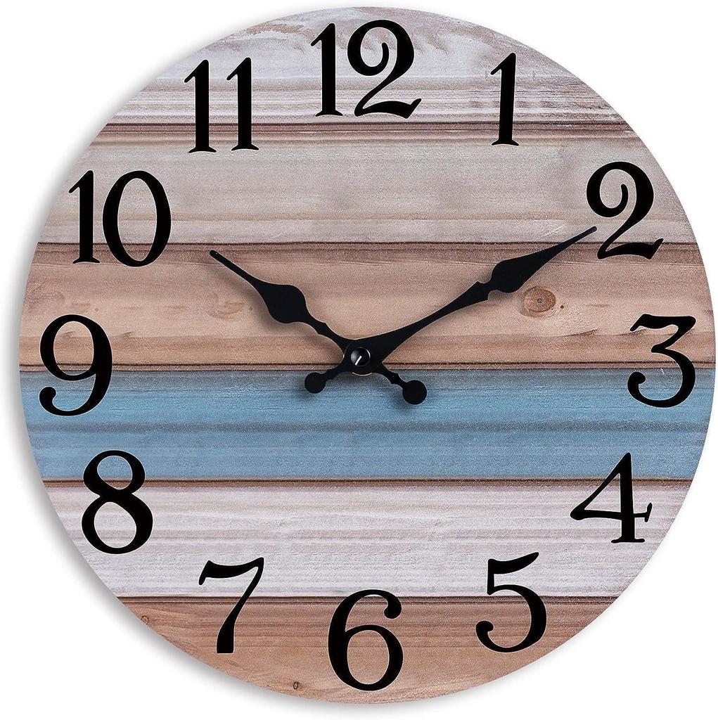 10palcové tiché dekorativní dřevěné nástěnné hodiny do obývacího pokoje a ložnice
