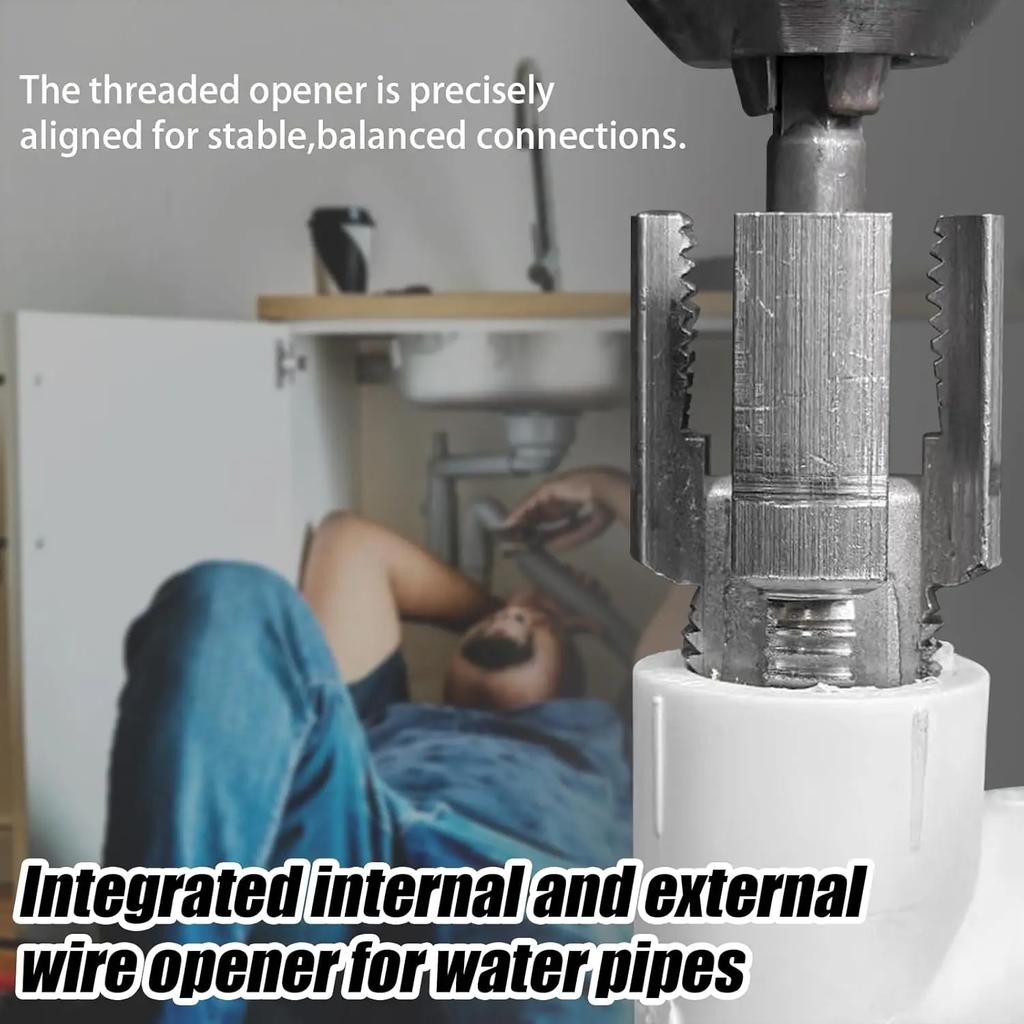 Unealtă de Tăiat Filete pentru Țevi Unealtă Integrată de Filetat Țevi Interne Externe Compatibilă cu Mașină de Găurit Electrică Kit Filetator Țevi PVC