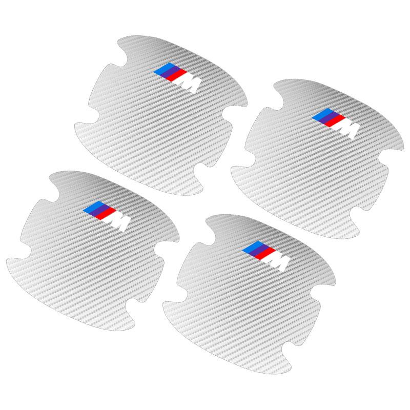 4PCS Car Door Handle Protection Sticker Emblem Car Decoration Styling For BMW M E34 E36 E60 E90 E46 E39 E70 F10 F20 F30 X5 X6 X1 M3 M5 M6 E71 F01 F02