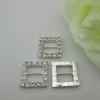 10pcs Square Rhinestone Buckle Gift Box Invitation Card Decoration Accessories Ribbon Bow Ribbon Slider Buckle