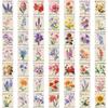 50 Cartoon Retro Stamps Flower Doodle Stickers Decorative Guitar Notebook Suitcase DIY Waterproof
