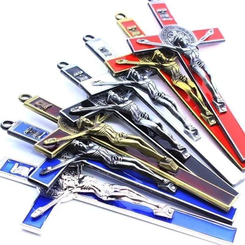 1 Pièce Reliques d'Église Jésus sur le Support Croix Murale Crucifix Antique Décor de Chapelle Domestique