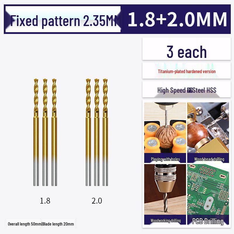 2.35mm Shank High-Speed Steel Micro Twist Drill for Woodworking and Amber Drilling