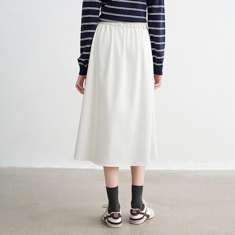 Chuyu Elegant Solid A-Line Midi Skirt