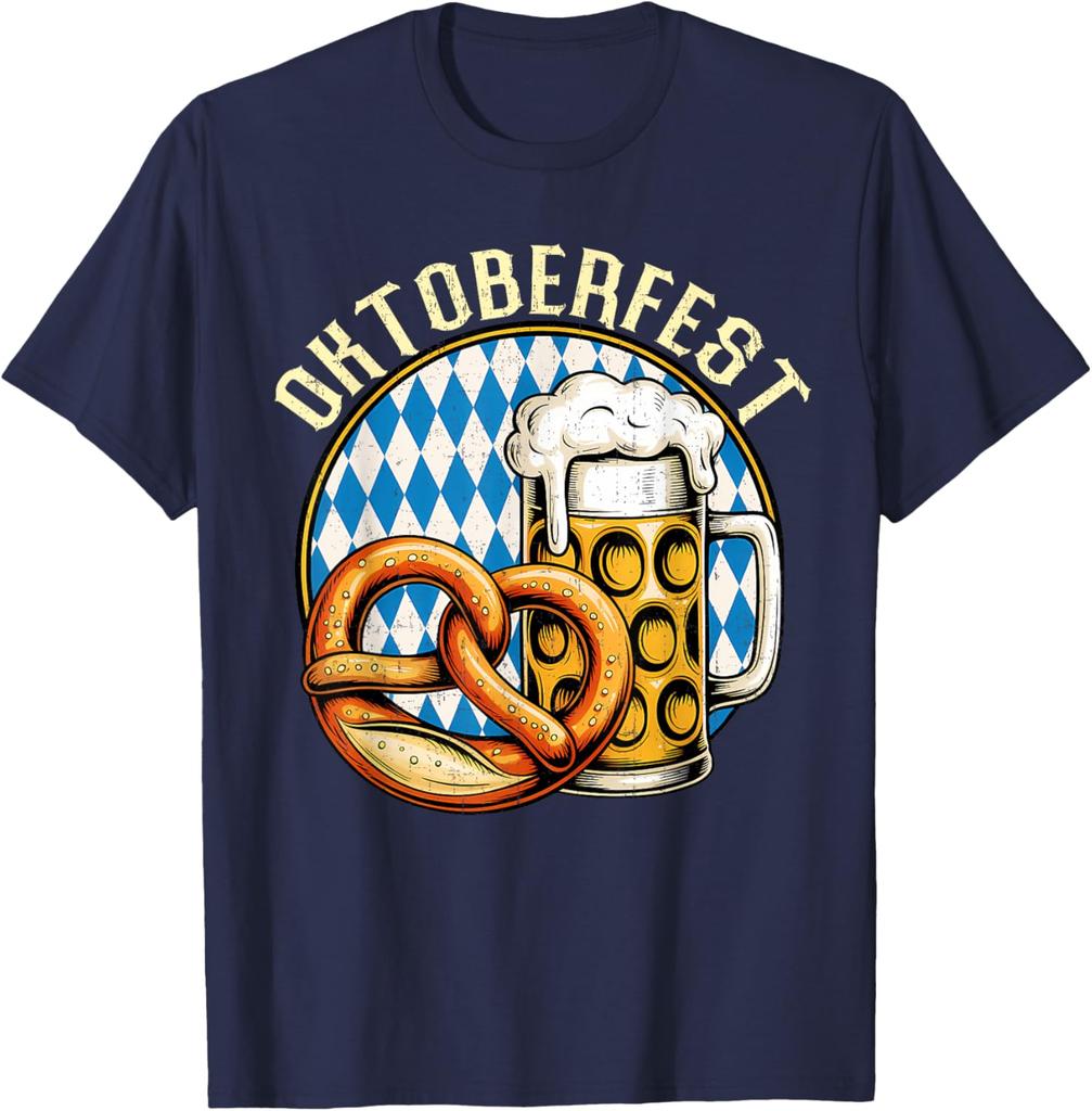 Oktoberfest Brezel Bier Pretzel Beer Funny Party Men Women TShirt Fashion Casual Cotton Graphic T Shirts Streetwear Tops Tee