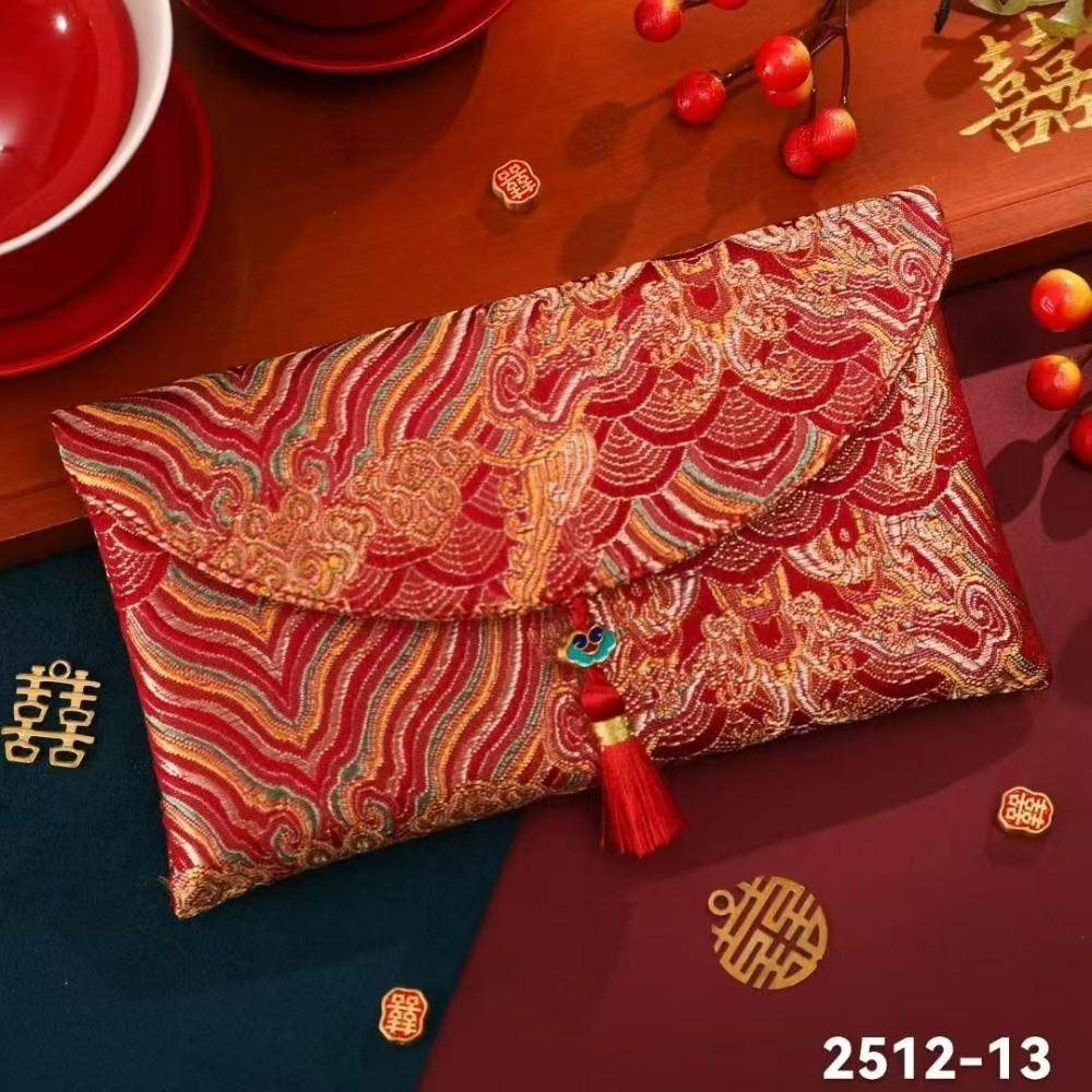 Red Color Money Pocket Fabric Lucky Money Bag Multi-purpose HongBao  Gift