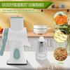 Rotary Cheese Grater with Handle Manual Rotary Cheese Grater Shredder with 3 Replaceable Stainless Steel Drum Blades and Suction