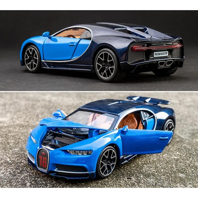1/32 Bugatti Chiron Sports Car Metal Toy Alloy Car Diecasts & Toy Vehicles Car Model Sound and Light Model Car Toys for Children
