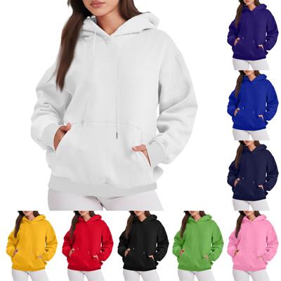 Sudaderas de gran tamaño para mujer, sudaderas con capucha, suéteres de polar, manga larga con bolsillos, conjuntos de invierno y otoño