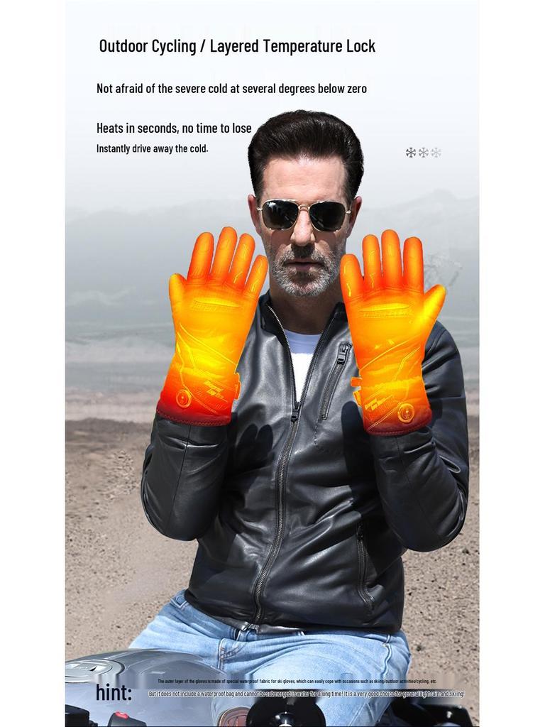 Waterproof Heated Touchscreen Gloves for Motorcycle and Cycling – Windproof Winter Warmth for Men & Women