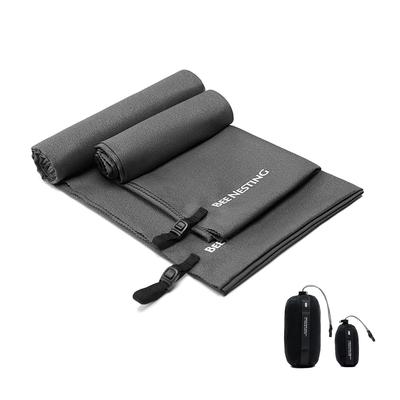 BeeNesting 2-teiliges Set ultraleichter, schnelltrocknender Handtücher aus Mikrofaser mit kompakter Aufbewahrungstasche, Sporthandtücher für Yoga, Set von M&S