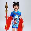 Children's Swimming Suit Boy's Cute Cartoon Nezha One-piece Short-sleeved Breathable Baby Hot Swimsuit