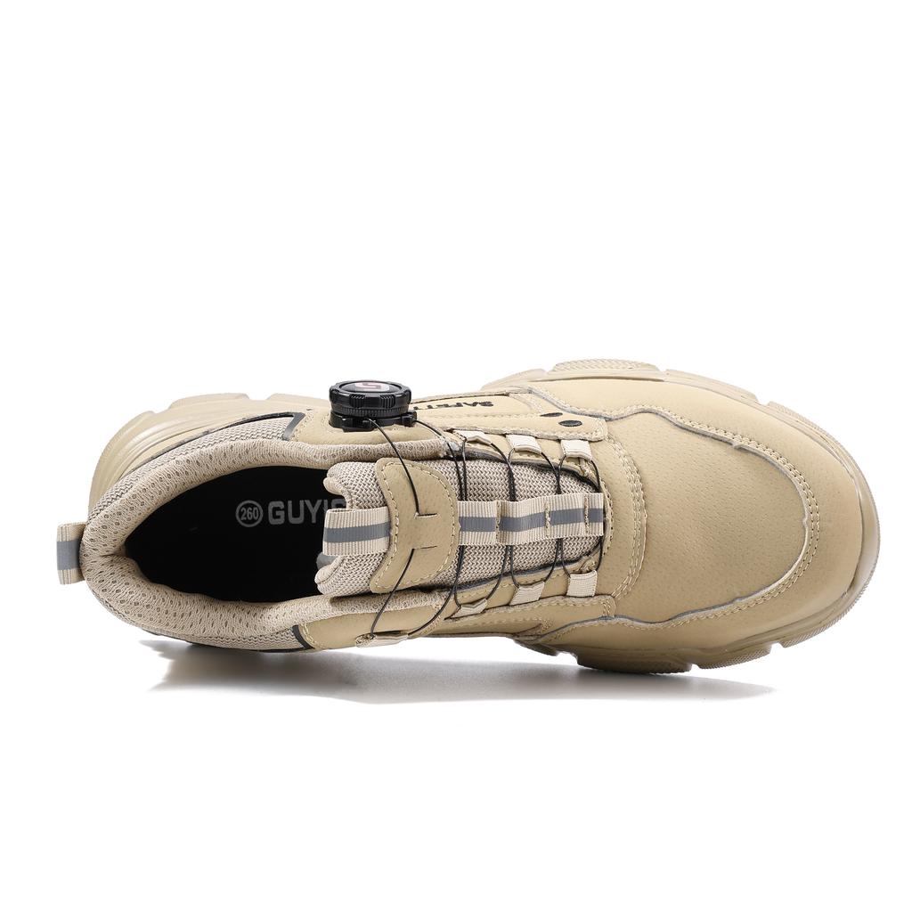 New Security Men's  Shoes Rotating Button Work Boots Waterproof Steel Toe Shoes Puncture-Proof Work Shoes Sneakers Indestructible Shoes