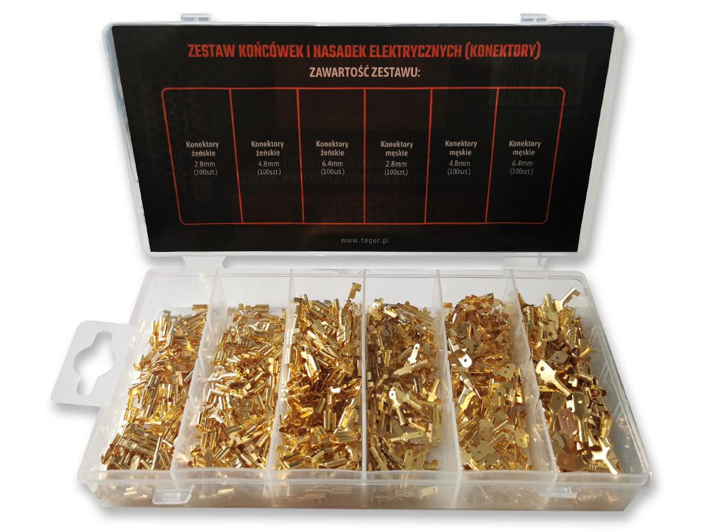 Set of TEGER electrical terminals and caps (sold in sets of 600)